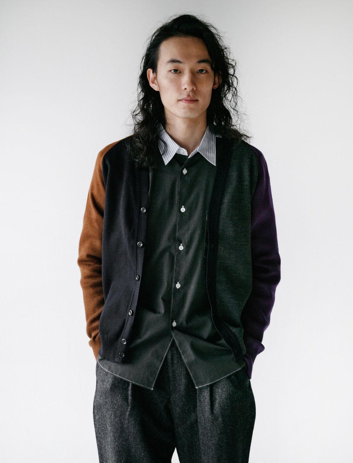 Comme des Garçons Homme Deux Balmoral Base Multi Cardigan - Navy