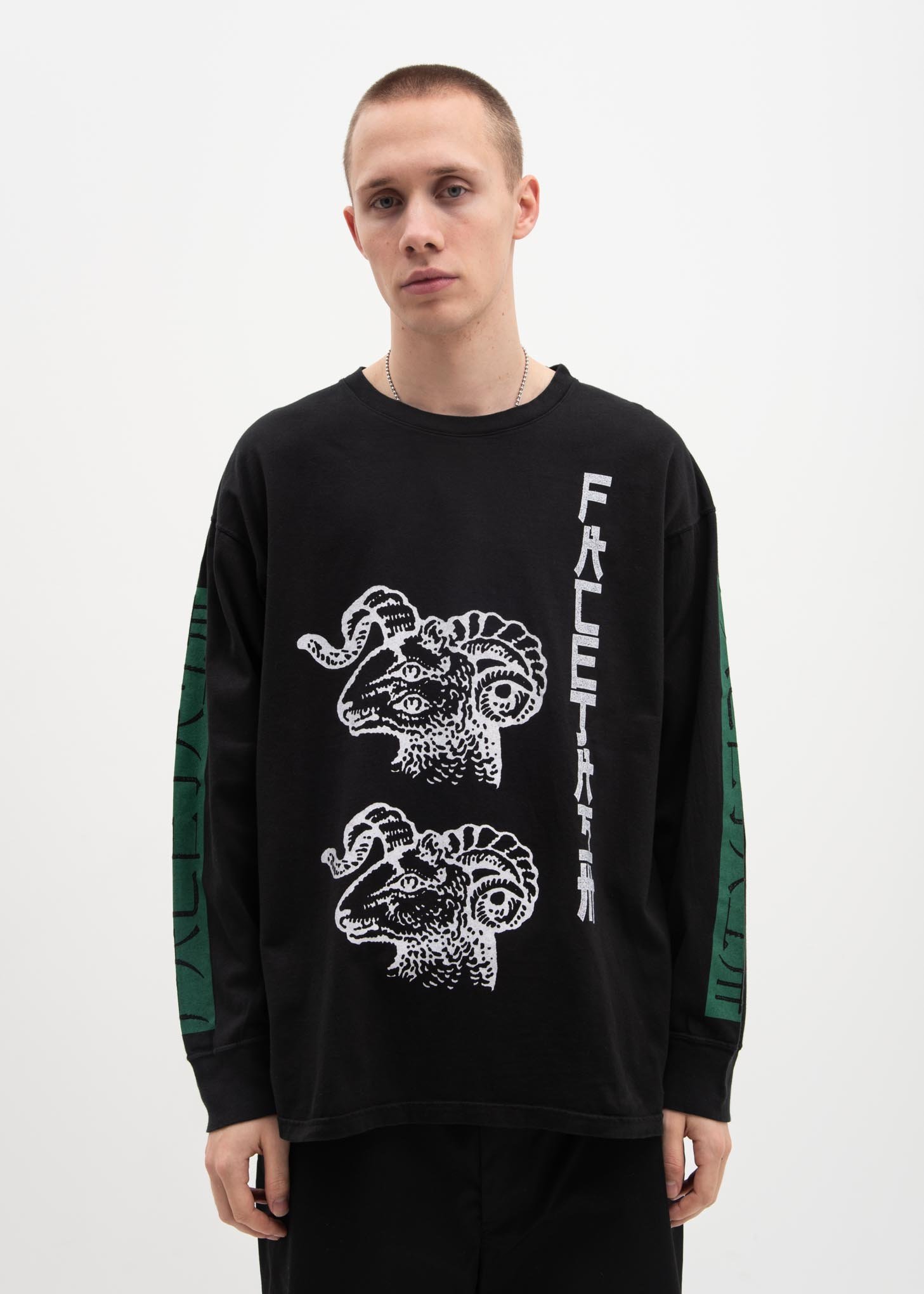 Facetasm Graphic Long Sleeve T-Shirt - Black | Garmentory