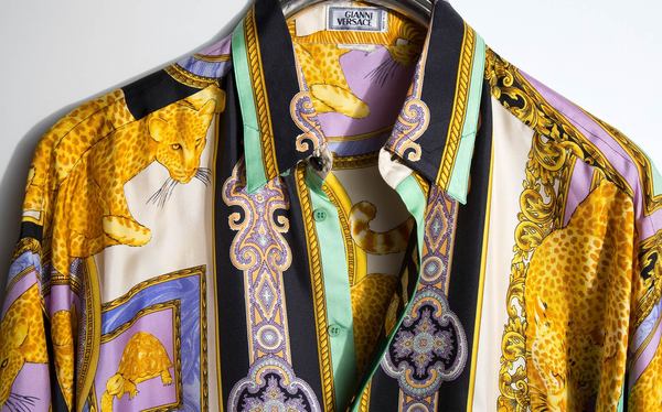 Vintage Kindred Black Gianni Versace Iconic 1990's Silk Animal