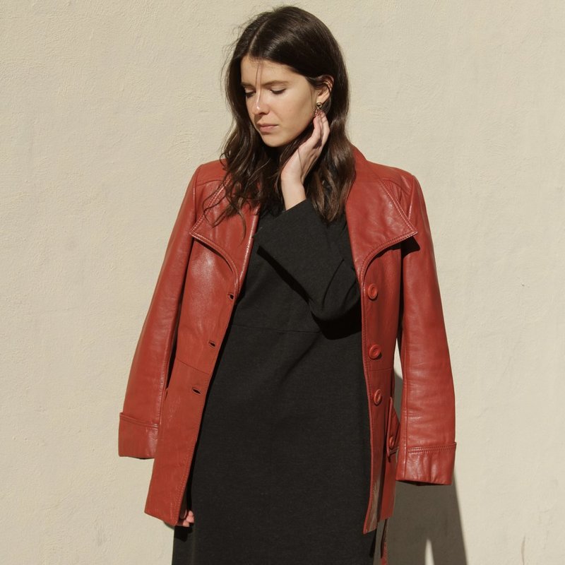 Vintage Casual Corner Leather Jacket - Cherry Red | Garmentory