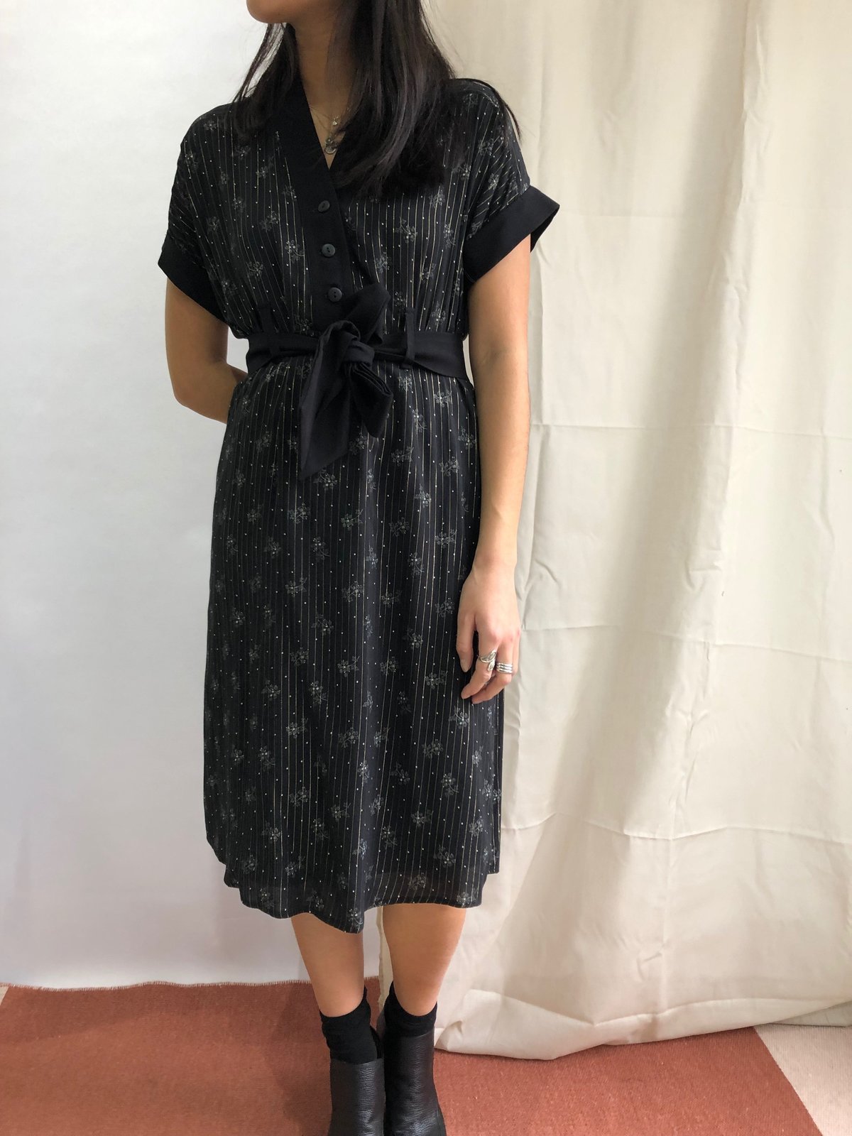 COKLUCH MEMOIR DRESS - GOLD/NOIR - Image 1 of 3