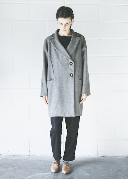 Sunja Link Grey Balmaccan Coat Sunja Link Grey Balmaccan Coat