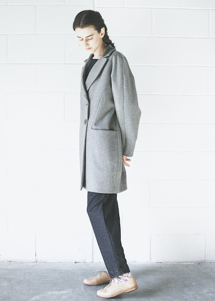 Sunja Link Grey Balmaccan Coat Sunja Link Grey Balmaccan Coat