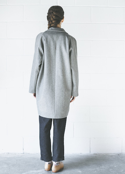 Sunja Link Grey Balmaccan Coat Sunja Link Grey Balmaccan Coat