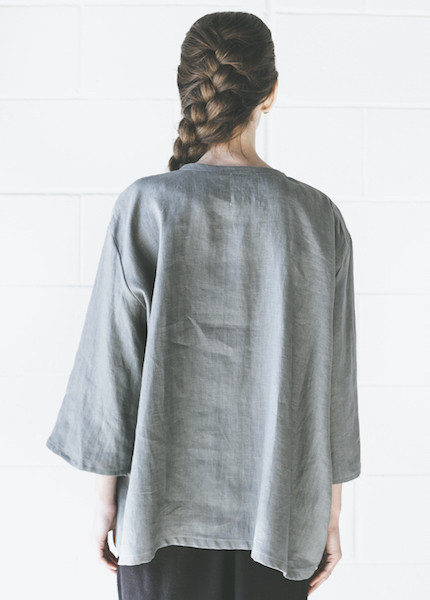 Sunja Link - Linen Top in Grey Sunja Link - Linen Top in Grey