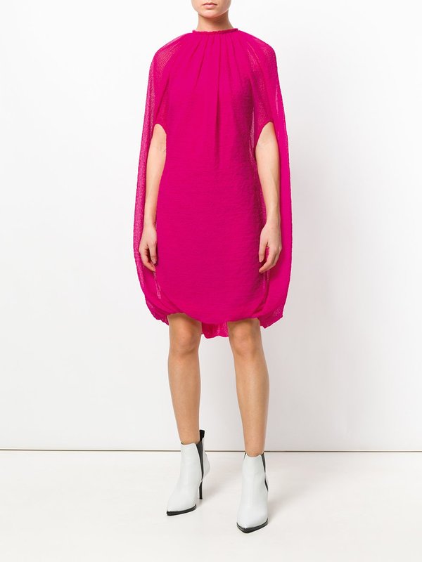 HELMUT LANG Chiffon Balloon Dress - Magenta HELMUT LANG Chiffon Balloon Dress - Magenta