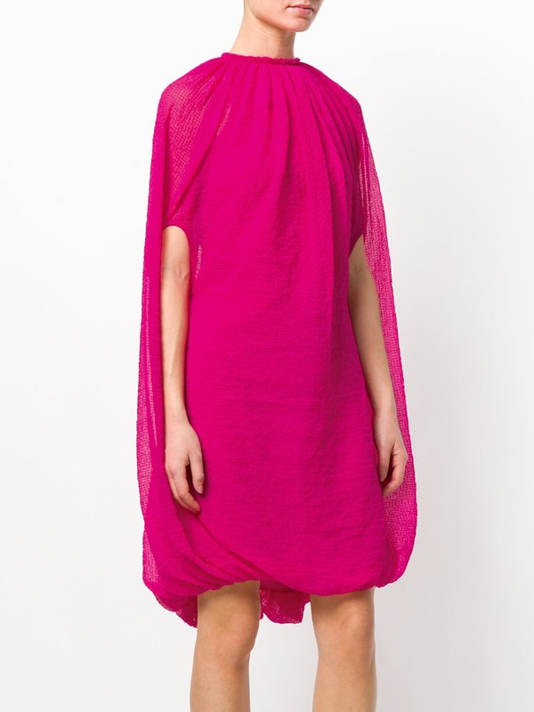 HELMUT LANG Chiffon Balloon Dress - Magenta HELMUT LANG Chiffon Balloon Dress - Magenta