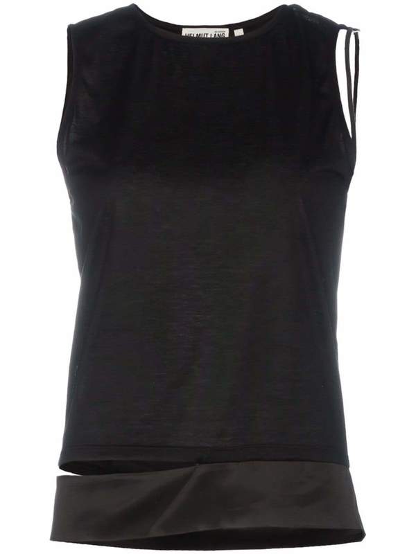 Helmut Lang Split Hem Bondage Tank - Black | Garmentory