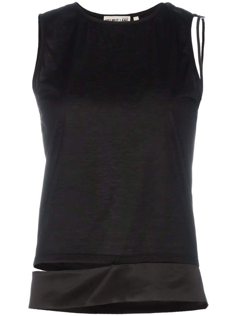 Helmut Lang Split Hem Bondage Tank - Black | Garmentory