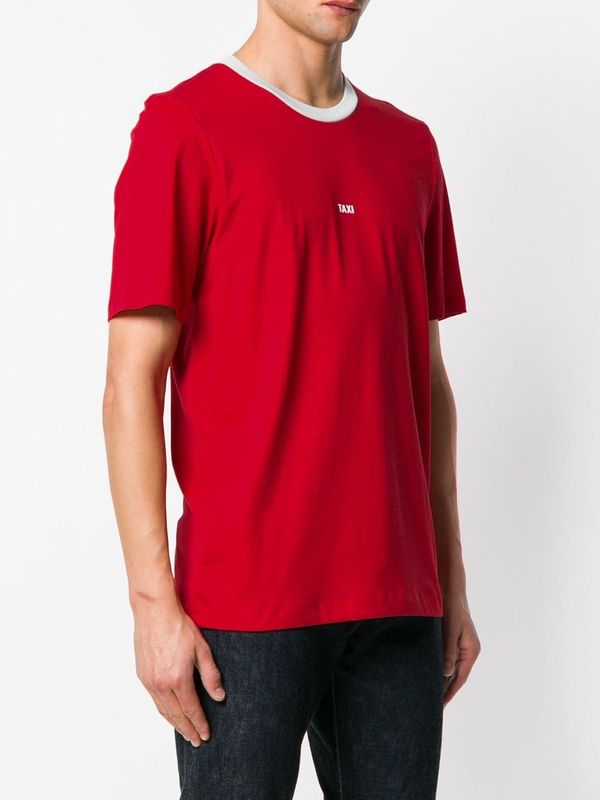 HELMUT LANG Taxi Print T-shirt - Hong Kong Red HELMUT LANG Taxi Print T-shirt - Hong Kong Red
