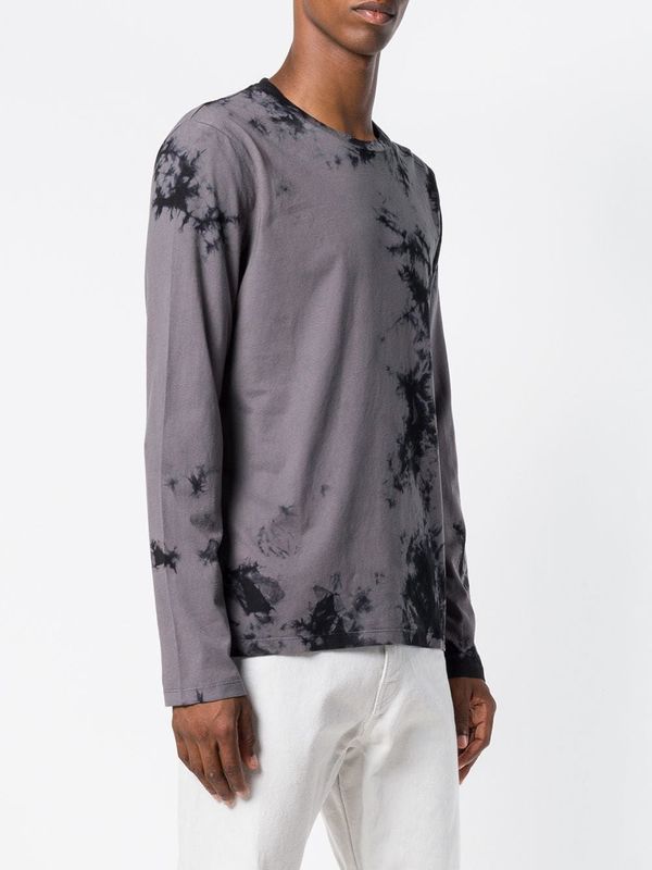 Men's Helmut Lang Tie-Dye Dark Back Logo Long Sleeve T-Shirt