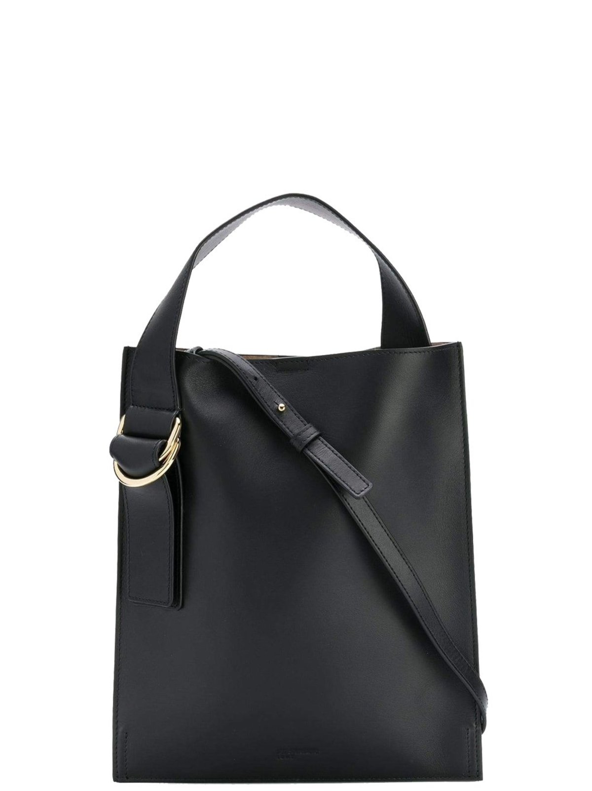 Jil Sander Navy Shoulder Bag with Handle - Black | Garmentory