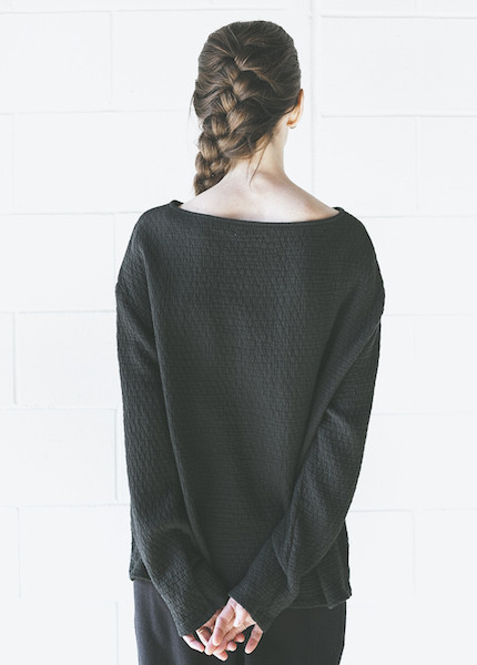 Black Crane Quilted Wide Sweatshirt in Forest Black Crane Quilted Wide Sweatshirt in Forest