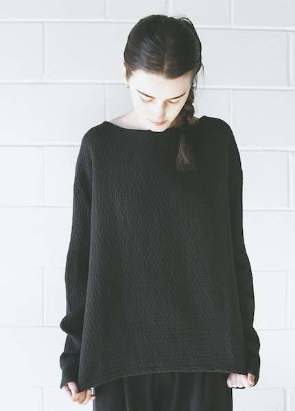 Black Crane Quilted Wide Sweatshirt in Forest Black Crane Quilted Wide Sweatshirt in Forest