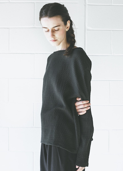 Black Crane Quilted Wide Sweatshirt in Forest Black Crane Quilted Wide Sweatshirt in Forest