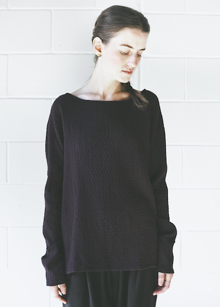 Black Crane Quilted Wide Sweatshirt | Purple Black Crane Quilted Wide Sweatshirt | Purple