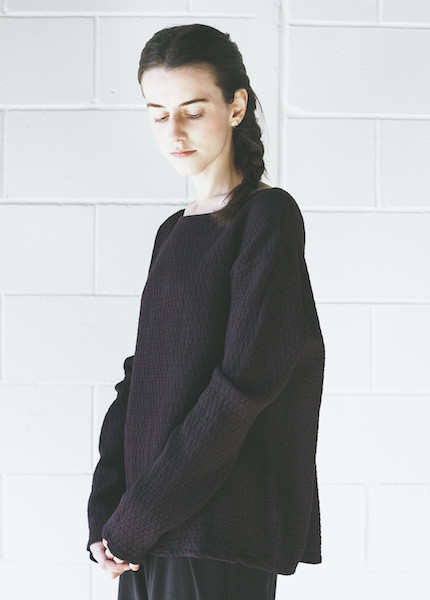 Black Crane Quilted Wide Sweatshirt | Purple Black Crane Quilted Wide Sweatshirt | Purple