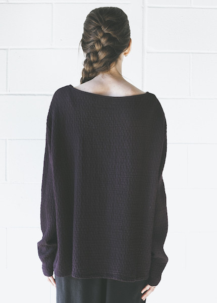Black Crane Quilted Wide Sweatshirt | Purple Black Crane Quilted Wide Sweatshirt | Purple