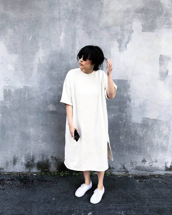white short sleeve sweater dress Alondra White Flutter Sleeve Dress