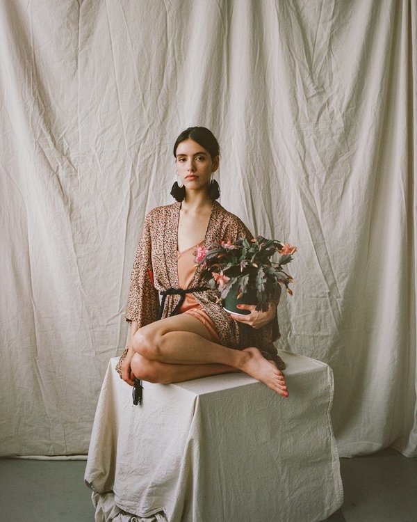 Erin Considine Ridge Fringe Hoops - Hollyhock Raw Silk Erin Considine Ridge Fringe Hoops - Hollyhock Raw Silk
