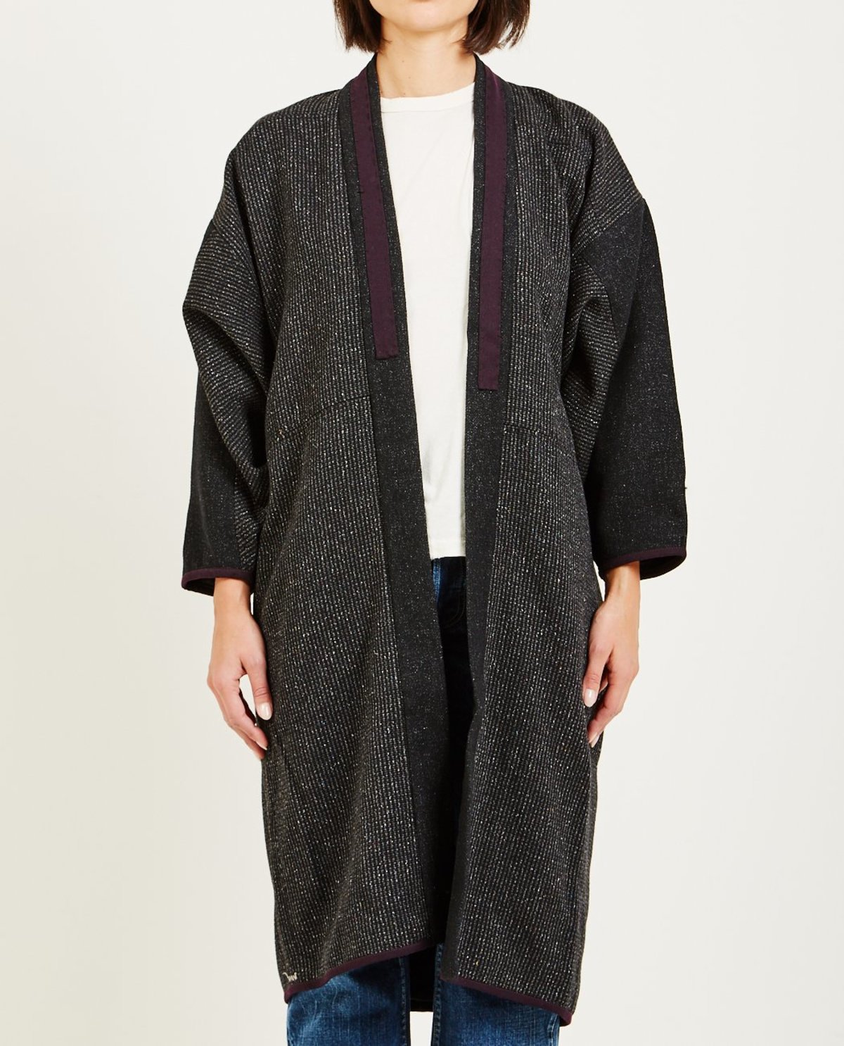 WMV VISVIM KIMONO COAT - CHARCOAL BLACK | Garmentory