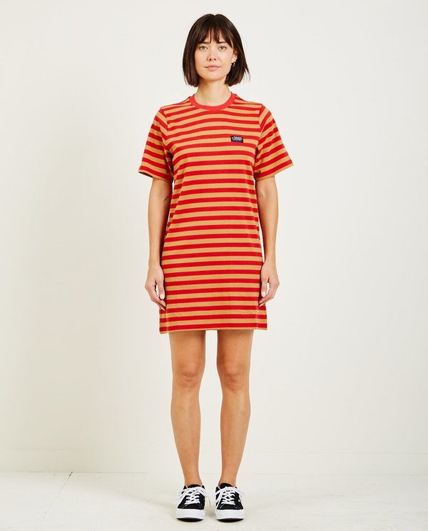 Stussy MURRAY STRIPED TEE DRESS - RED/ORANGE STRIPES | Garmentory Stussy MURRAY STRIPED TEE DRESS - RED/ORANGE STRIPES | Garmentory