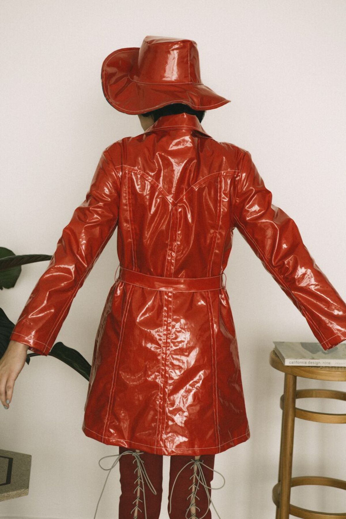 Lykke Wullf Slicker Trench Coat - Red Kona Cotton | Garmentory