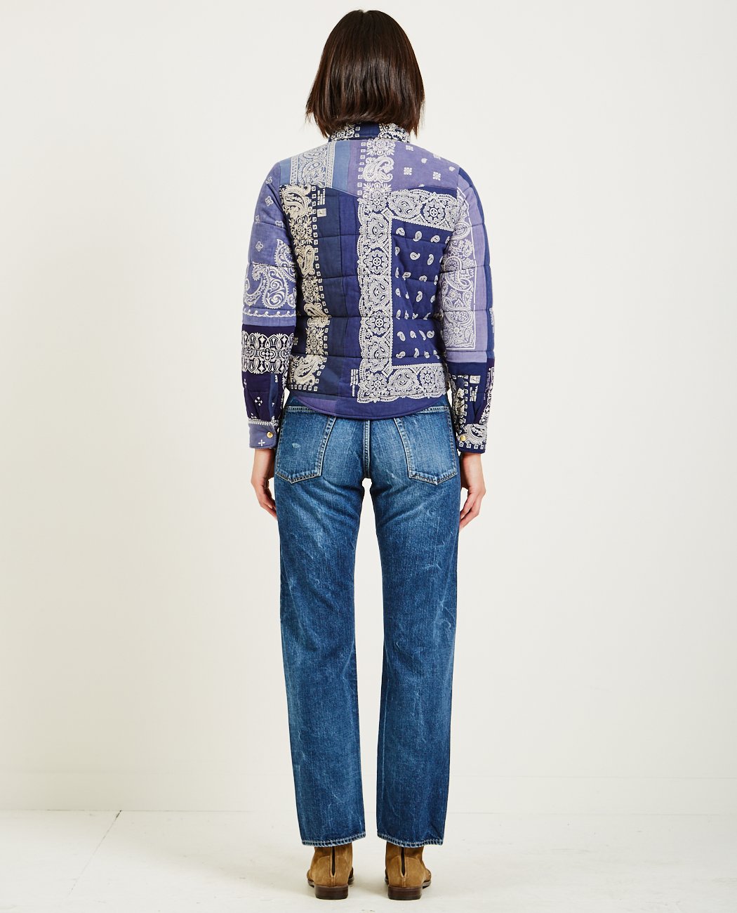 WMV VISVIM VINTAGE BANDANA KERCHIEF DOWN JACKET NAVY Garmentory