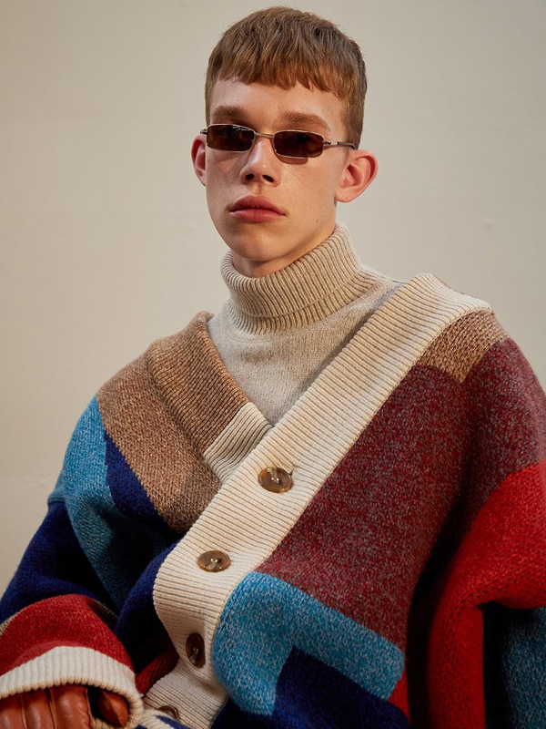 Unisex] Color Mixed Wool Cardigan Jacket | Garmentory