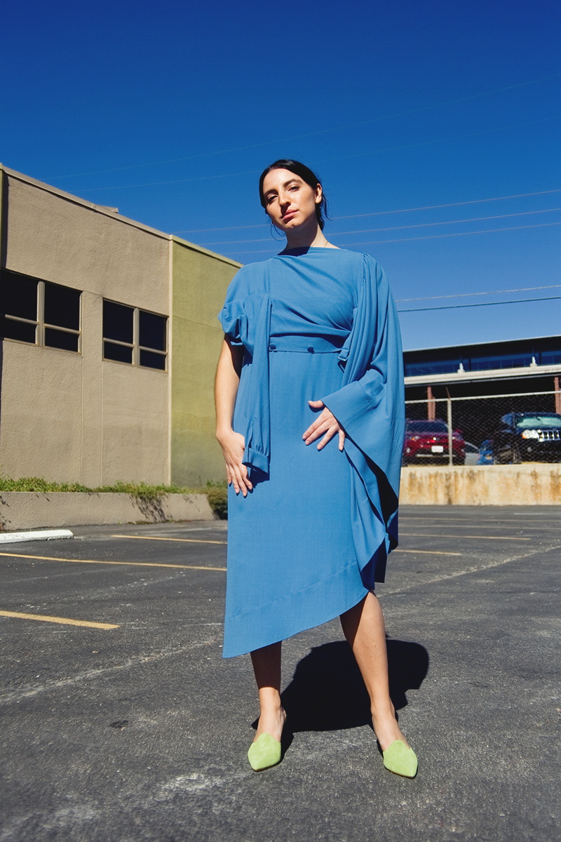Maison Margiela 関税込 Dress wool and blue silk Cotton midi dress in blue - MM 6 Maison Margiela | Mytheresa