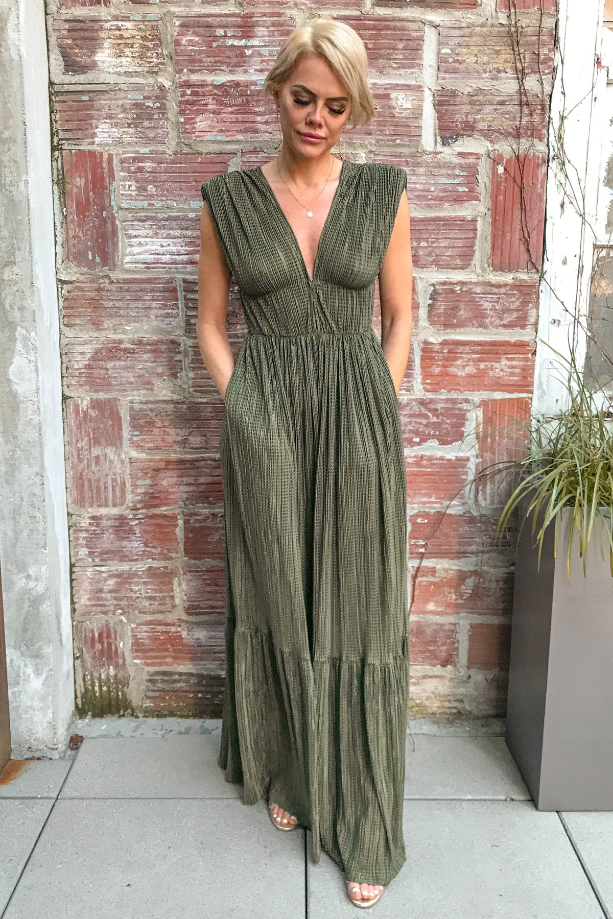 Sabina Musayev Tyler Dress - Olive - Image 1 of 5