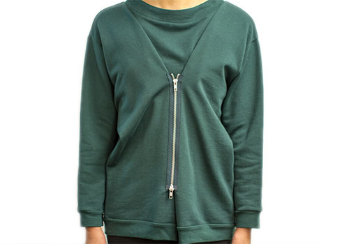 REALITY STUDIO ALEX FOREST GREEN SWEATSHIRT WITH ZIPPERS REALITY STUDIO ALEX FOREST GREEN SWEATSHIRT WITH ZIPPERS