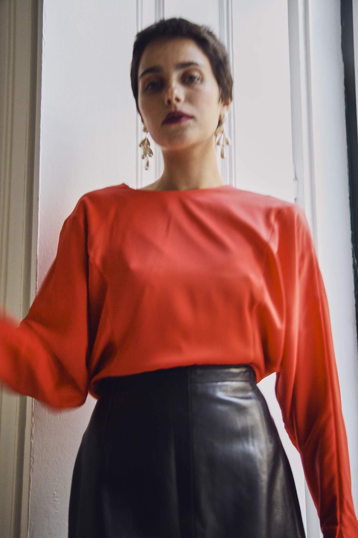 Bird On A Wire Vintage 80s Back Buttoned Blouse - Red | Garmentory