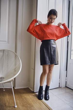 Bird On A Wire Vintage 80s Back Buttoned Blouse - Red Bird On A Wire Vintage 80s Back Buttoned Blouse - Red