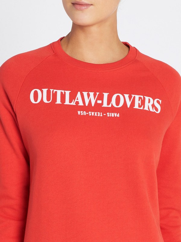 Zoe Karssen Outlaw Lovers Loose Fit Sweat - Aurora Red Zoe Karssen Outlaw Lovers Loose Fit Sweat - Aurora Red