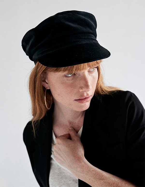 Janessa Leone Black Wool Mattie Hat Janessa Leone Mattie Wool Newsboy Cap w/ Tags - Black Hats  main image 3