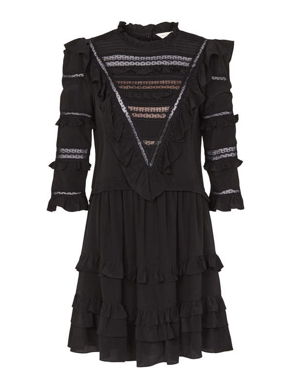 rebecca taylor long sleeve silk chiffon dress REBECCA TAYLOR Women's Long Sleeve Lace Yoke