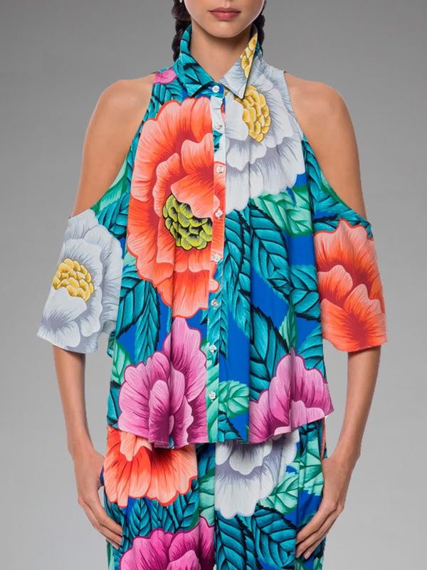 Mara Hoffman Open Shoulder Top - Floral Mara Hoffman Open Shoulder Top - Floral