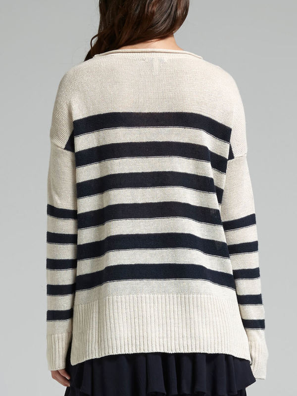 Joie Simonne Linen Sweater - Striped 