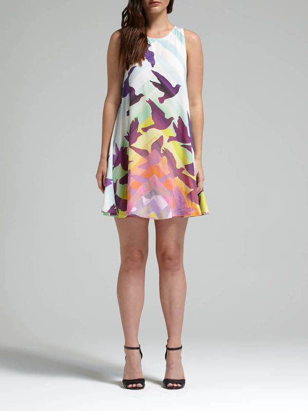 Mara Hoffman Prismatic Swing Dress - Rainbow Prism Print Mara Hoffman Prismatic Swing Dress - Rainbow Prism Print