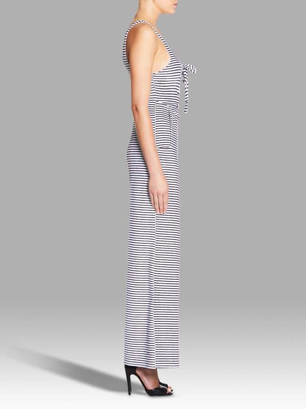 Mara Hoffman Stripe Lace Up Front Jumpsuit - Navy/White Mara Hoffman Stripe Lace Up Front Jumpsuit - Navy/White
