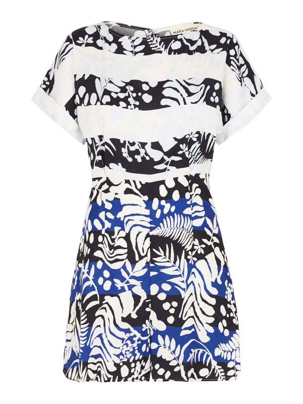 Mara Hoffman Verbena Cuff Romper - Mixed Stripe/Floral Mara Hoffman Verbena Cuff Romper - Mixed Stripe/Floral
