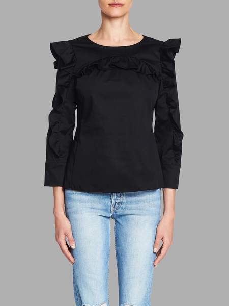 Long Sleeve Cotton Ruffle Top 