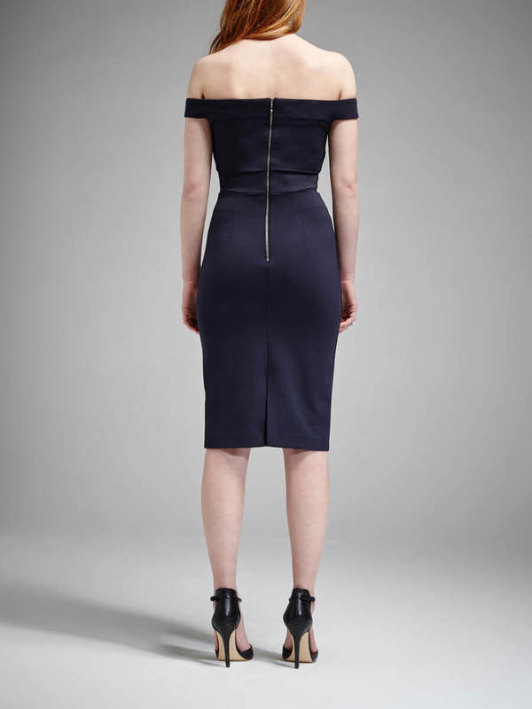 nicholas ponti off shoulder dress N / Nicholas Ponti Off Shoulder Strap Dress - Navy