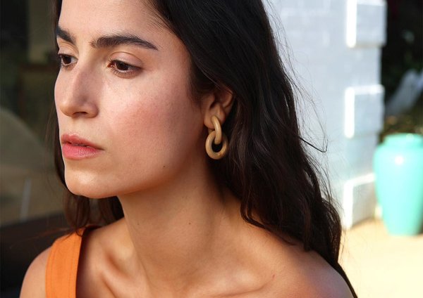 Sophie Monet Configuration Earrings - Pine Wood