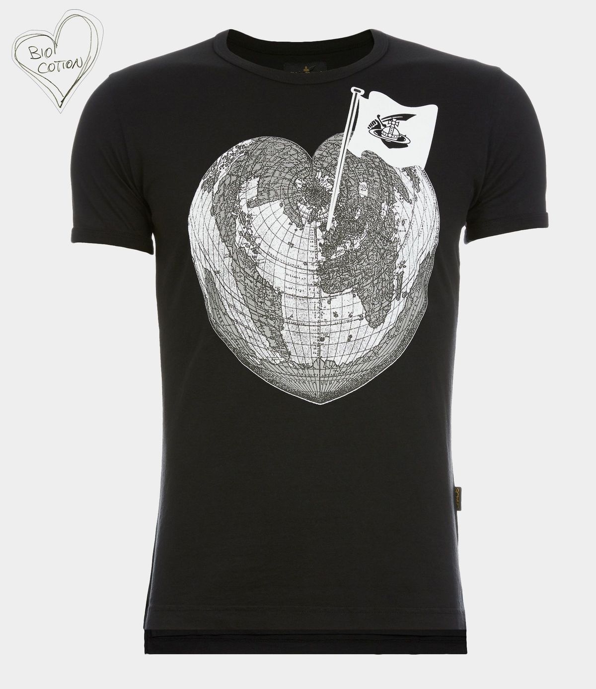 トップス vivienne westwood archive heart T-shirt Vivienne Westwood Heart World T-Shirt - Black | Garmentory