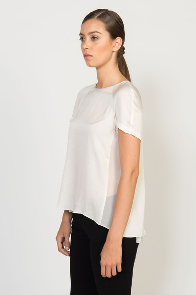 Rebecca Taylor Hammered Silk Pleat Top Rebecca Taylor Hammered Silk Pleat Top