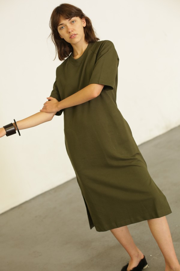 slim fit dress slacks Dark Green Sweater Top Dress - All Dresses main image 1