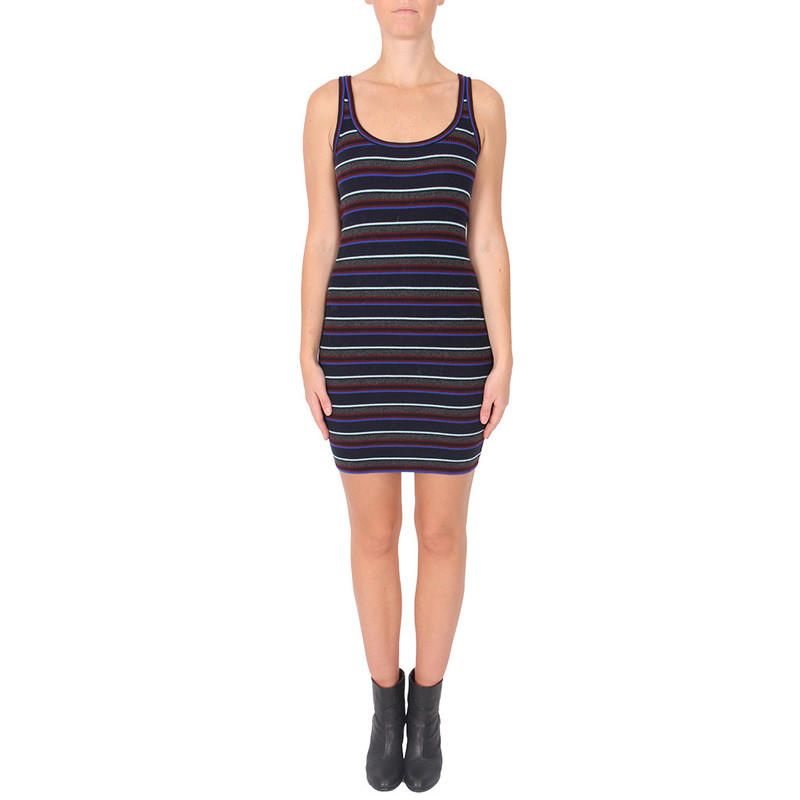 slim fit dress slacks Milly Rhinestone Ribbed Knit Dress - Black main image 1