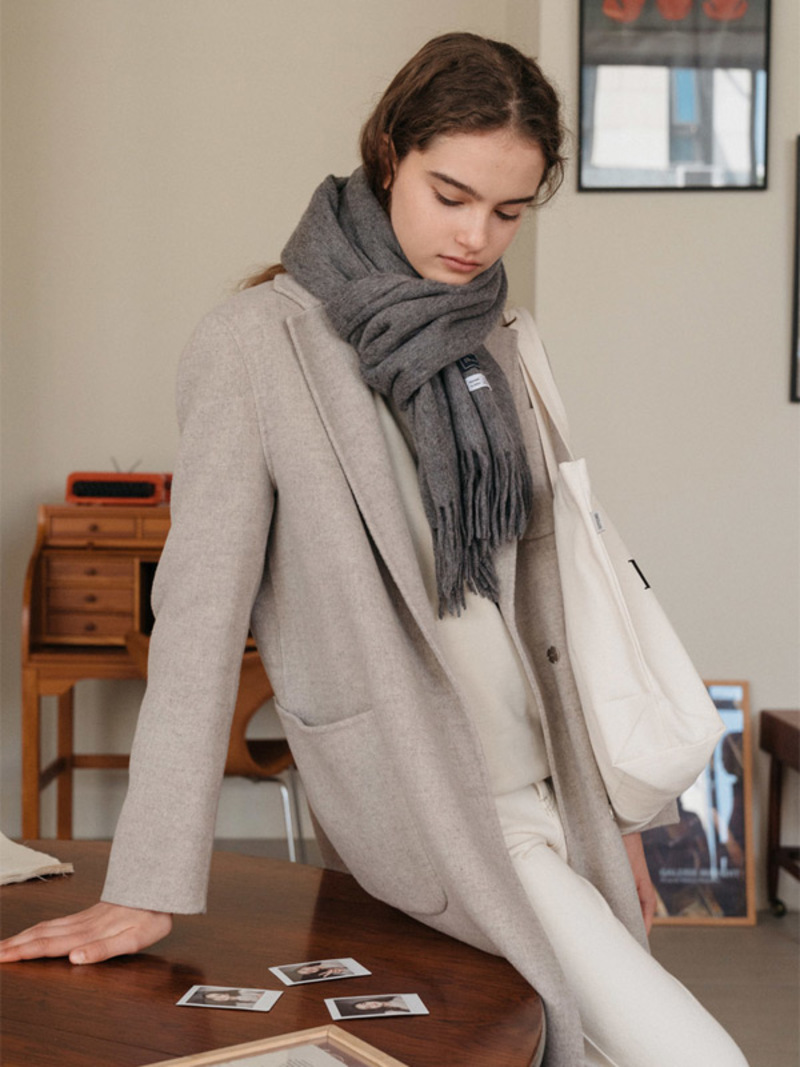 DEPOUND Cashmere-wool Blended Muffler - Gray | Garmentory